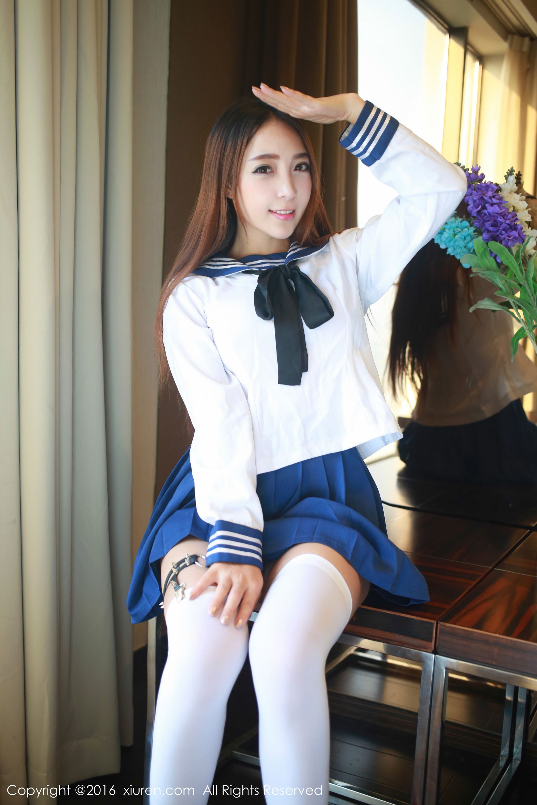 黄歆苑《学生装制服诱惑+抹胸内衣》  No.486-图6