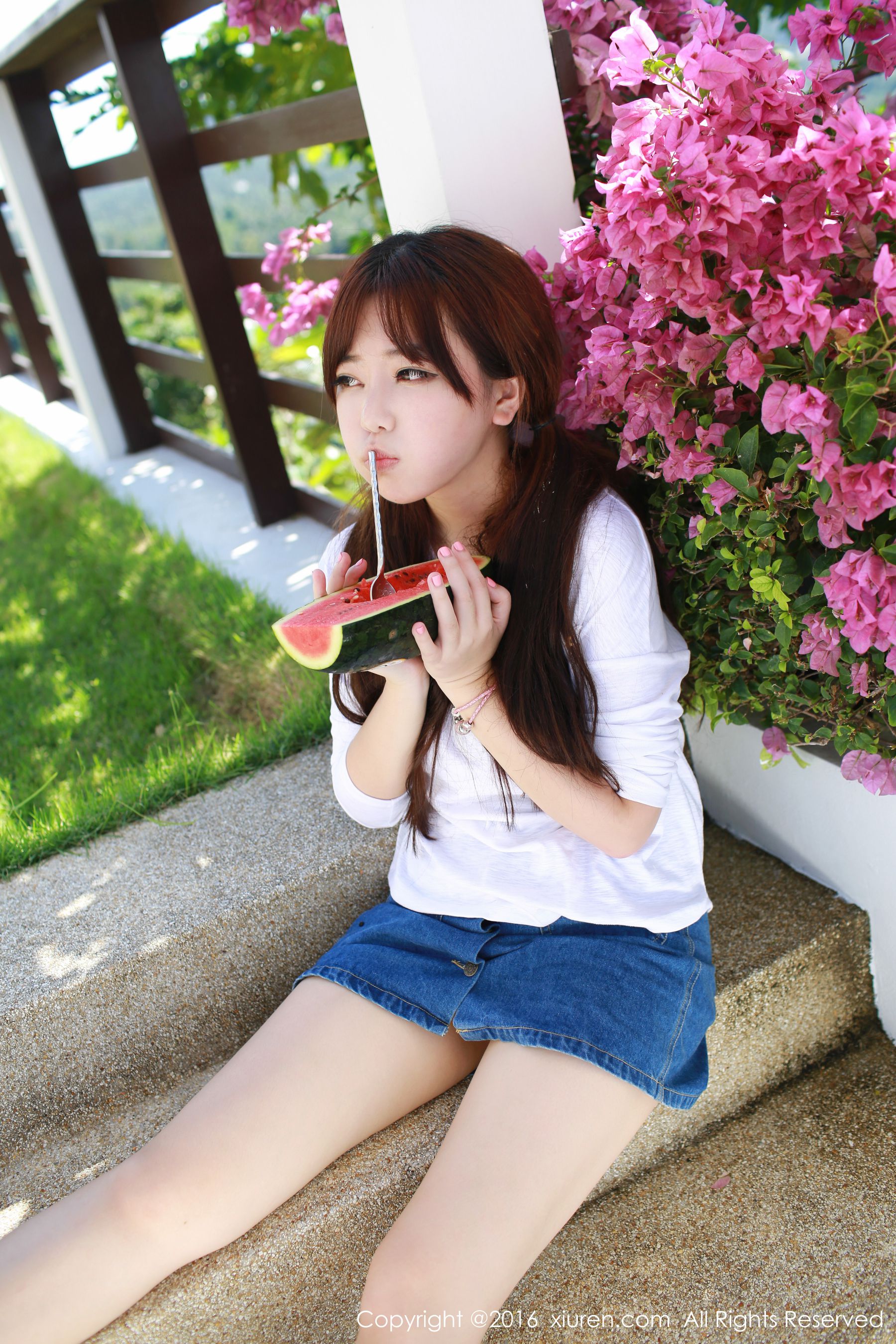刘飞儿Faye《西瓜+牛仔超短裙+针织内衣》  No.490-图11