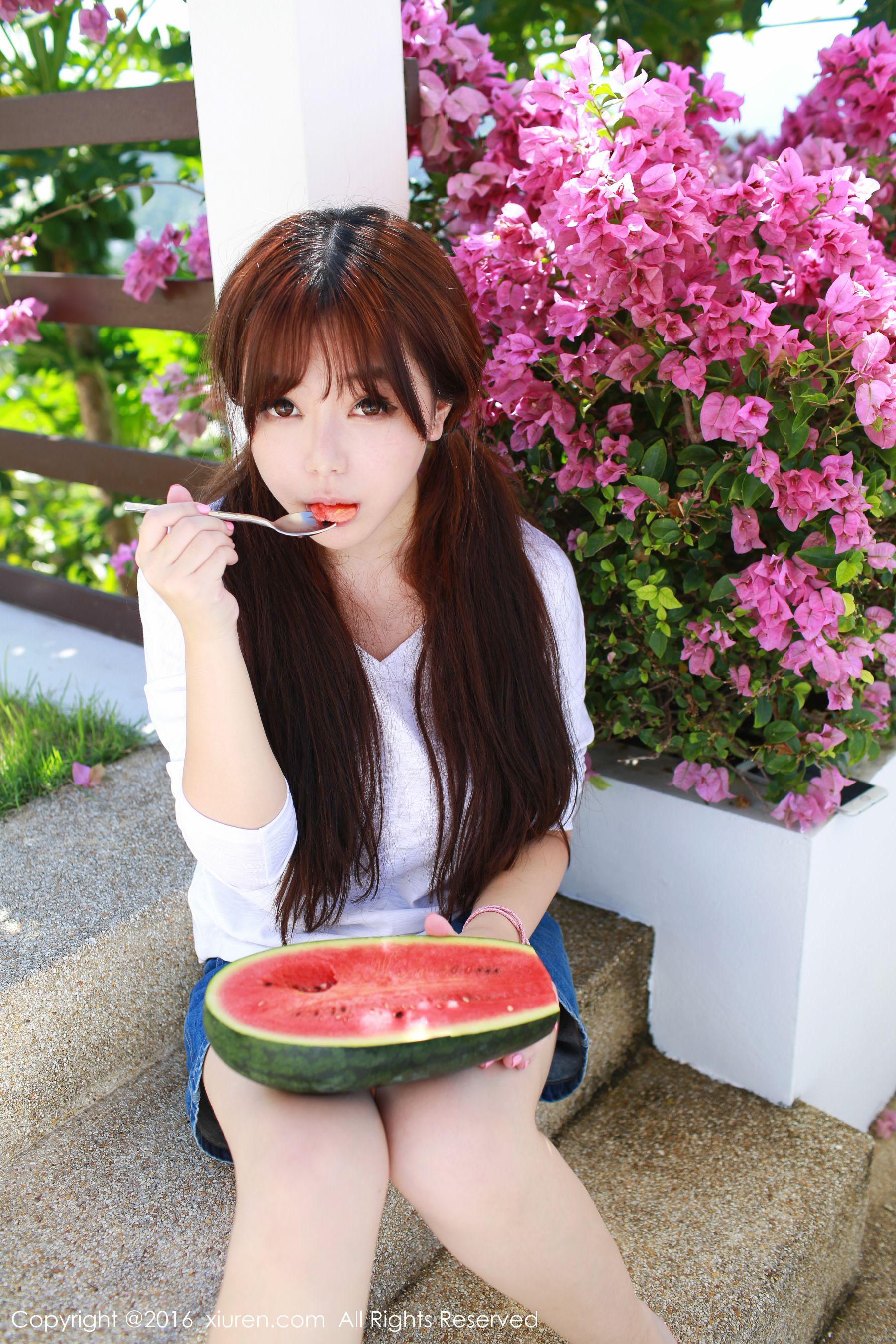 刘飞儿Faye《西瓜+牛仔超短裙+针织内衣》  No.490-图8