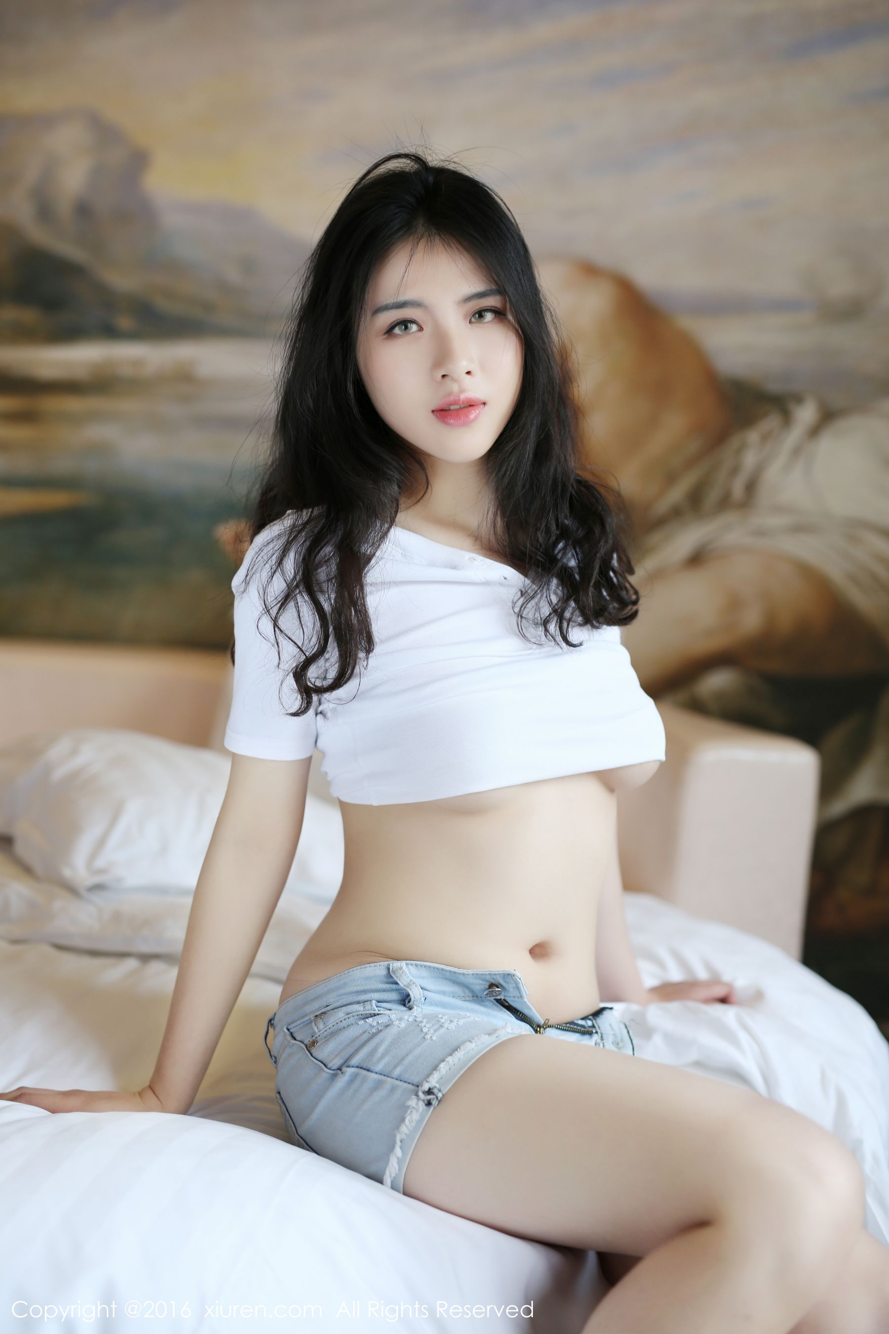 舒林培《牛仔热裤、白丝诱惑》  No.516-图8