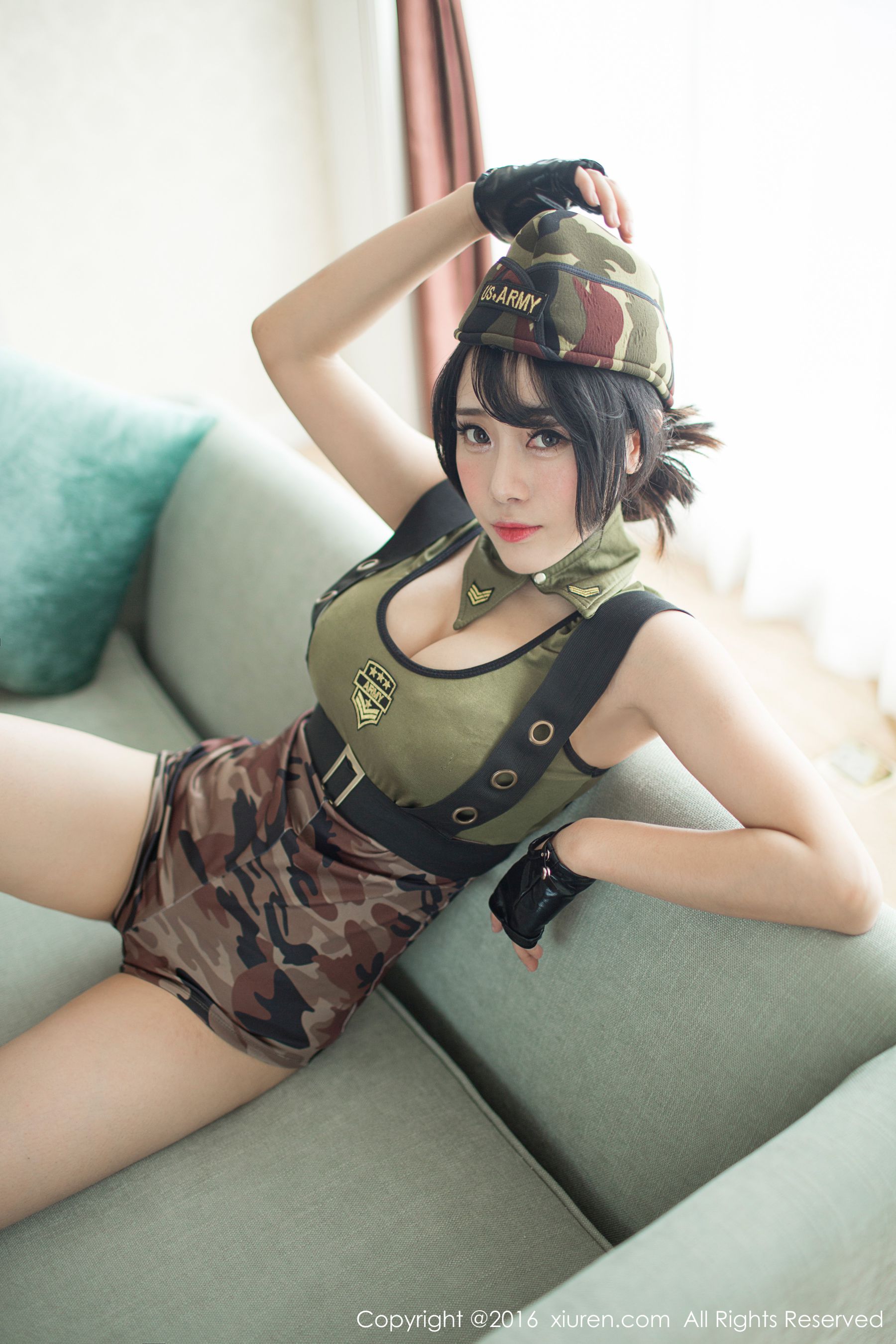 兜豆靓Youlina《迷彩服+浴室系列》  No.519-图14