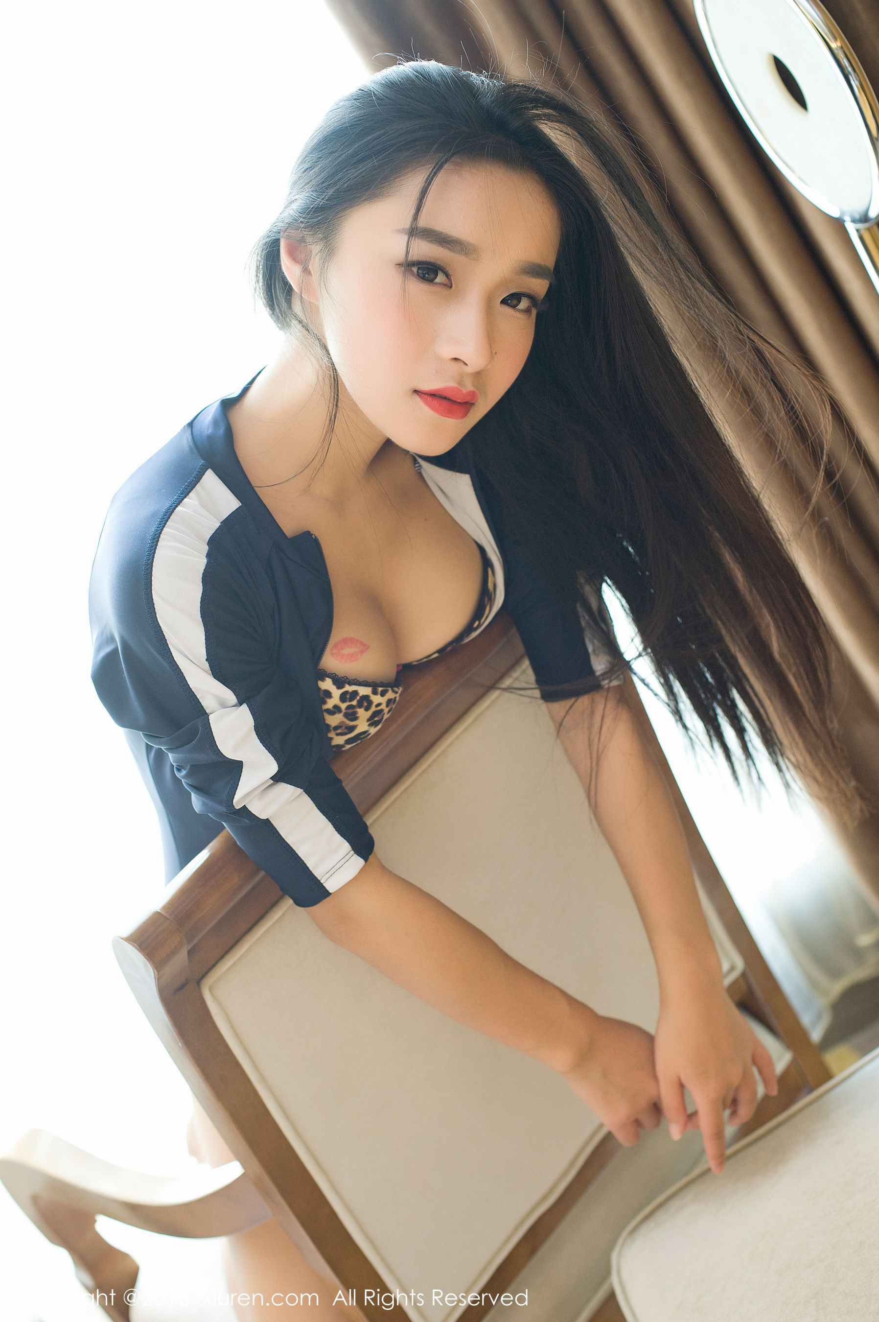 绮梦Cherish《高叉校服内搭豹纹、真空浴巾》  No.645-图56