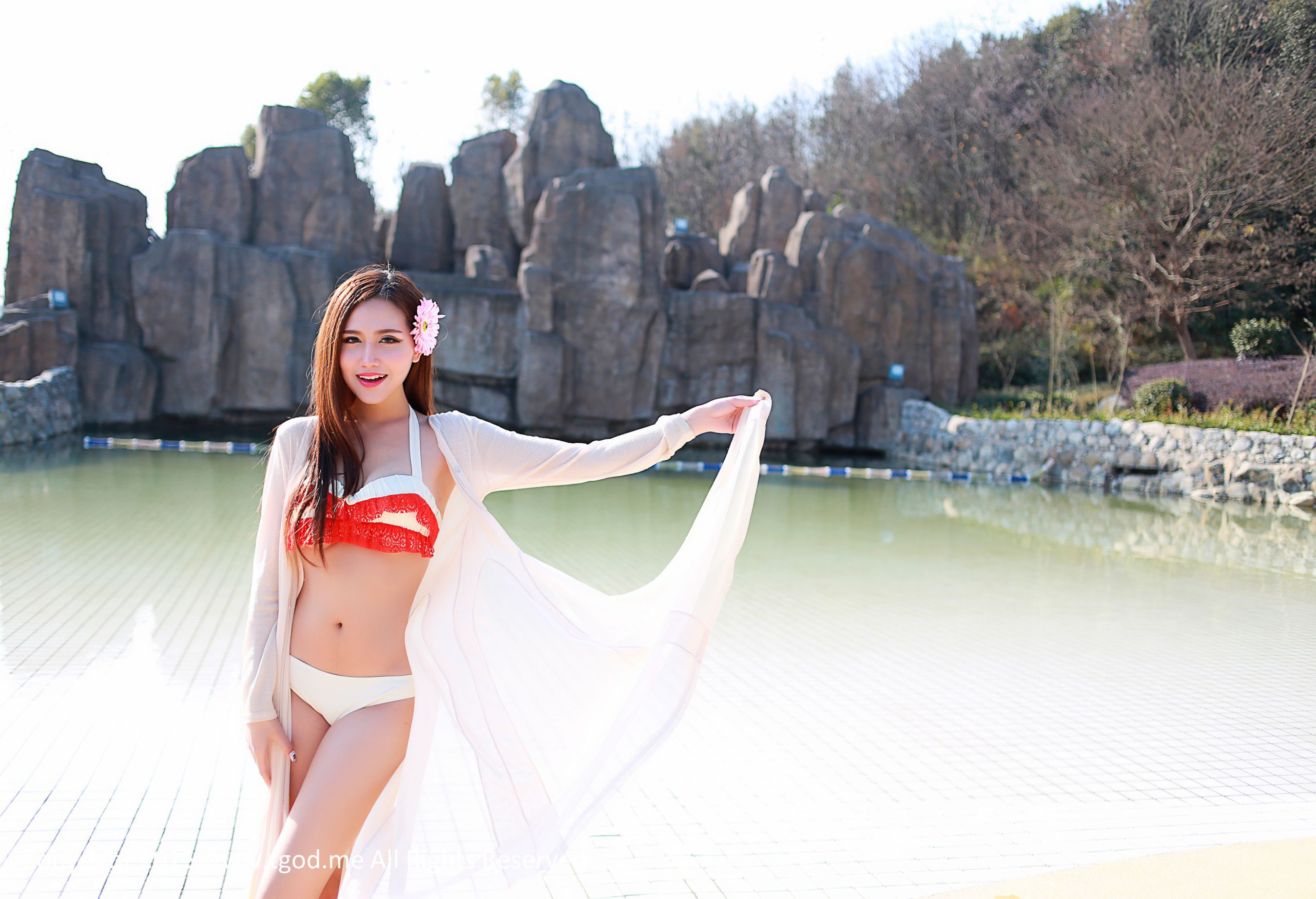 夏静、鲁思羽、胡宴绮《女神驾到》之嘉鱼山湖温泉 三位女神的专属女神池  写真集-图29