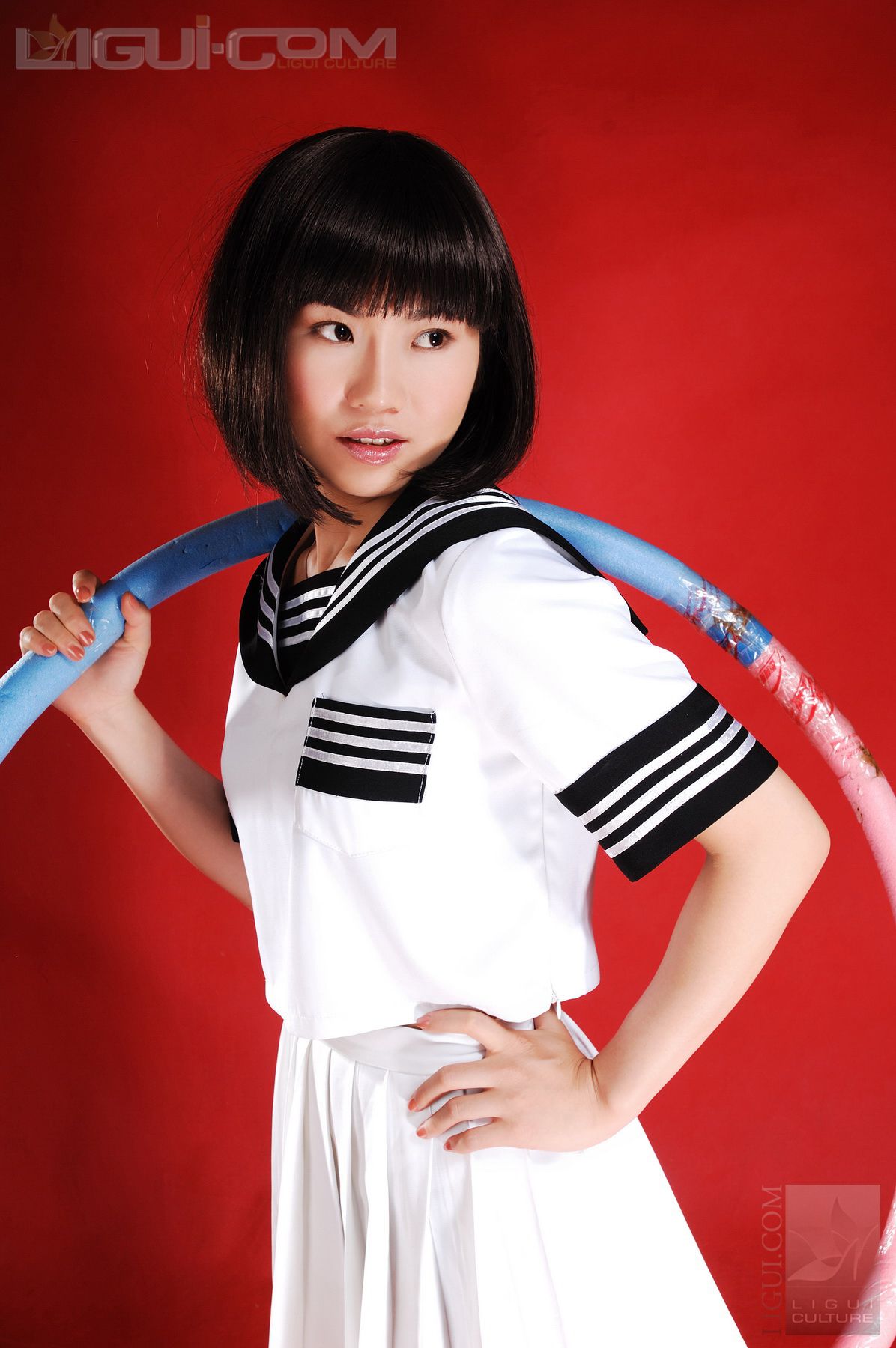 Model 由美《可爱学生妹锻炼时秀丝袜》  丝足写真图片-图31