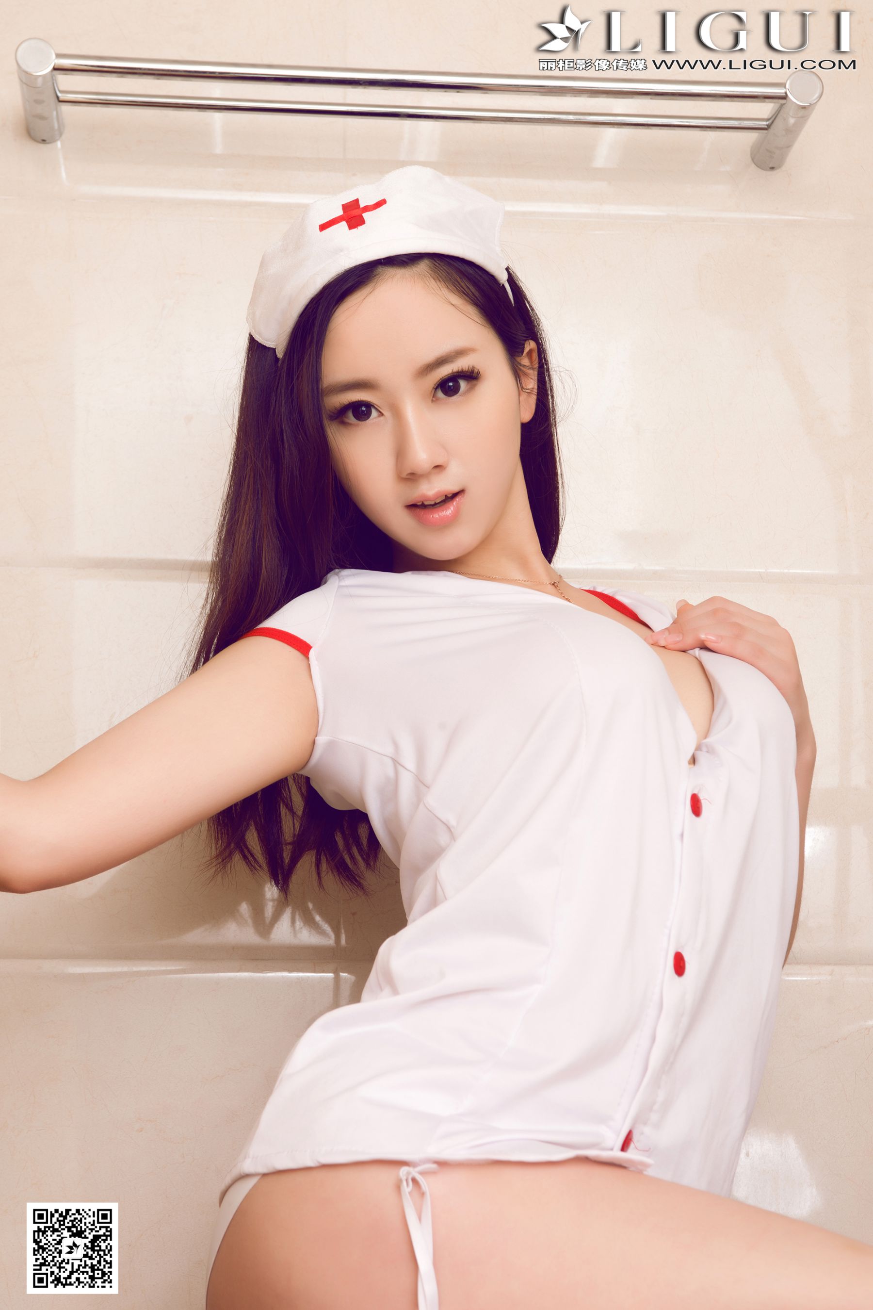 Model 然然《浴室性感白丝小护士》上下全集  美腿玉足写真图片-图49